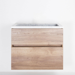 Saniclass Aurora Ensemble de meuble - 80x45cm - 2 tiroirs - sans trou de robinet - marbre blanc - Roble SW1138680