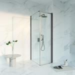 Fortifura Galeria Douchecabine - 60x80x200 - Profiel veiligheidsglas - antikalk - PVD - geborsteld gunmetal (antraciet) SW1443623