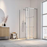 Sealskin Hooked Zijwand voor schuifdeur 90x200 cm, 6 mm helder veiligheidsglas met antikalklaag chroom SW916288