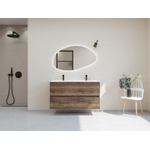 HR badmeubelen Infinity XXL 3D Ensemble meuble de salle de bains - 120 cm - 2 lavabos en céramique gala blanc - 2 trous de robinet - 2 tiroirs - charleston SW863520