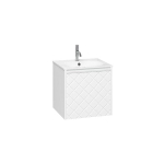 Crosswater Vergo ensemble de meubles de salle de bain - 49.8x47.6x45.5cm - 1 vasque en marbre minéral blanc - 1 trou de robinetterie - 1 tiroir - noir mat SW911013
