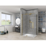 Van Rijn Products ST08 Paroi fixe - 120x200cm - verre transparent - épaisseur 8mm - profil mural - Laiton SW956400