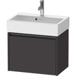 Duravit Ketho.2 Wastafelonderbouwkast - met 1 lade - 58.4x39x44cm - met greep antraciet - grafiet supermat SW772960