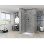 Van Rijn Products ST08 Paroi fixe - 110x200cm - verre transparent - épaisseur 8mm - profil mural - inox SW1030614