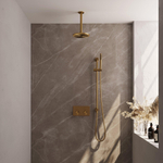 BRAUER Gold Edition ensemble de douche pluie apparent – douche de tête Ø 20 cm – bras de plafond 30 cm – douchette bâton – avec inverseur – barre de douche SW925672