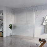 Fortifura Galeria Douche à l'italienne - 160x200cm - verre clair nervuré - anticalcaire - verre de sécurité 8mm - 2 parois latérales 40cm - avec bras muraux et profilés d'angle - Chrome SW996282