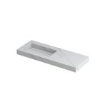 INK Pitch wastafel - 120x45x9cm - 1 wasbak links - 0 kraangaten - drain keramiek Calacatta mat SW693410