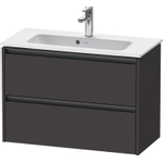 Duravit Ketho.2 Wastafelonderbouwkast - met 2 laden - 81x39x54.9cm - met grepen antraciet - grafiet supermat SW771855