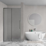Aqua Vista Lokla Linea porte de douche - 120x200cm - porte coulissante - verre fumé - gunmetal (anthracite) SW1186392