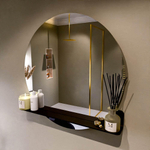 Mondiaz SPOT Badkamerspiegel - rond 90cm - spiegelplanchet - kleur Urban SW1235479