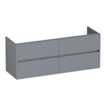 BRAUER Adore Wavy wastafelonderkast 140 4 softclose lades - greeploos - 2 sifon uitsparingen - mat grijs SW1198575