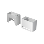 INK Hangar Fontaine - 40x20x30cm - lavabo à droite - 1 trou de robinet - polystone blanc mat SW493425