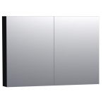 BRAUER Dual Spiegelkast - 100x70x15cm - 2 links- rechtsdraaiende spiegeldeur - MDF - mat zwart SW371750