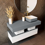 Mondiaz TOP 51 Plan sous vasque - 110x51x12cm - suspendu - solid surface - Plata SW1022431