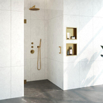 BRAUER Create Porte de douche pour niche 100x200cm sans profilé avec verre de sécurité anticalcaire 8mm Doré brossé SW638604