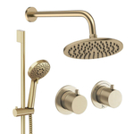 Crosswater MPRO Module ensemble de douche pluie encastré – douche de tête Ø 20 cm – 2 leviers – barre de douche 69.8 cm – laiton brossé SW1472386