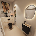 MONDIAZ TURE-DLUX Meuble toilette - 40cm - Urban - EDEN - vasque Frappe - position droite - 1 trou de robinet SW1102612