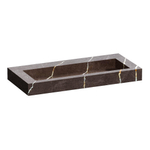 BRAUER Artificial Marble Lavabo pour meuble - 99.6x10.5x45.7cm - sans trop-plein - 1 vasque - sans trou de robinet - composite - Copper Brown SW957297