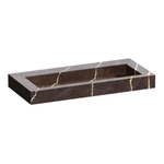 BRAUER Coral wastafel - 100x46x10cm - - 1 wasbak - 0 kraangaten - composiet - marmerlook - Copper Brown SW957297