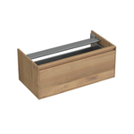 Forzalaqua Reno 2.0 Meuble sous-lavabo 100x51x40cm avec 1 tiroir sans poignée à fermeture douce Chêne massif Oyster SW492327