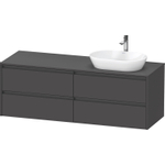 Duravit ketho 2 meuble sous lavabo avec plaque console avec 4 tiroirs pour lavabo à droite 160x55x56.8cm avec poignées anthracite graphite mat SW771945