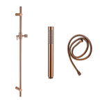 Fortifura Calvi glijstangset - met staafhanddouche - metalen doucheslang - PVD - geborsteld koper SW1239443
