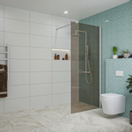 Fortifura Galeria Douche à l'italienne - 90x200cm - verre fumé - Blanc mat SW876890
