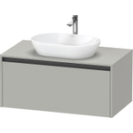 Duravit Ketho.2 Wastafelonderbouwkast - inclusief consoleplaat - met 1 lade - 100x55x45.9cm - met handgreep antraciet - betongrijs mat SW771814