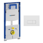Geberit Duofix Element - UP320 - QeramiQ metal bedieningsplaat - wand - 112cm - rechthoekige knoppen - metaal - mat wit SW976102