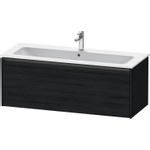 Duravit ketho 2 meuble de lavabo avec 1 tiroir pour lavabo simple 121x48x44cm avec poignée chêne anthracite noir mat SW772845