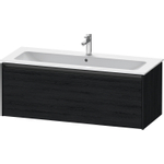 Duravit Ketho.2 Wastafelonderbouwkast - met 1 lade - voor enkele wastafel - 121x48x44cm - met greep antraciet - eiken zwart mat SW772845