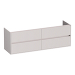 BRAUER Adore Wavy meuble sous-lavabo 160 4 tiroirs à fermeture en douceur - sans poignée - 2 découpes pour siphon - sable mat SW1198607