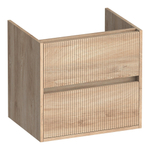 BRAUER Adore Wavy wastafelonderkast 60 2 softclose lades - greeploos - 1 sifon uitsparing - Forest Wheat SW1198601