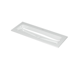 Ink aspekt lavabo 120x1,5x45cm 1 trou pour robinet évier porcelaine blanc brillant SW439532