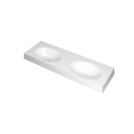 INK Smooth lavabo - 140x45x9cm - 2 bacs de lavabo - 2 trous de robinet - polystone blanc brillant SW798277