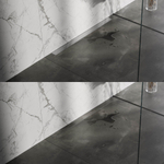 Brauer Caniveau de douche - 100x7.5cm - bride murale - grille à carreler réversible - inox - inox - inox brossé SW771571