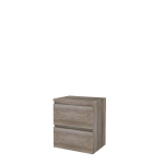Basic-Line Start 46 ensemble de meubles de salle de bain 60x46cm sans poignée 2 tiroirs plan vasque mfc scotch oak SW638889