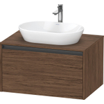 Duravit Ketho.2 Wastafelonderbouwkast - inclusief consoleplaat - met 1 lade - 80x55x45.9cm - met handgreep antraciet - donker noten mat SW771877