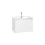 Crosswater Vergo ensemble de meubles de salle de bain - 69.8x47.6x45.5cm - 1 lavabo verre - blanc 1 tiroir - blanc mat SW911006