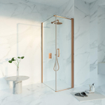 Fortifura Galeria Douchecabine - 60x90x200 - Profiel veiligheidsglas - antikalk - PVD - geborsteld koper SW1444075