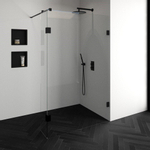 BRAUER Void inloopdouche helder glas 130x200 met 30 zijwand incl. glascoating mat zwart SW223892