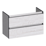 BRAUER Joy Edge meuble sous-lavabo peu profond 80 2 tiroirs softclose - sans poignée - 1 découpe pour siphon - Forest Seashell SW1200981