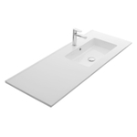 Thebalux Type Slimline wastafel 121x46x2cm 1 kraangat met 1 wasbak rechts Rechthoek keramiek wit glans SW717329