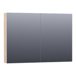 Saniclass Plain Spiegelkast - 100x70x15cm - 2 links/rechtsdraaiende spiegeldeuren - MFC - legno calore SW393014