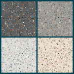 SAMPLE BOX 4 stuks Prissmacer Cerámica Gobi Vloer- en wandtegel gerectificeerd Terrazzo Mat Creme, Wit, Grijs en Antraciet SW787990