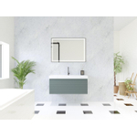 HR Matrix ensemble de meubles de salle de bain 3d 100cm 1 tiroir sans poignée avec poignée en couleur petrol matt avec lavabo juste 1 trou pour robinet blanc SW857067