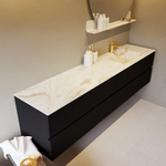 MONDIAZ VICA-DLUX Ensemble meuble de salle de bains - 200cm - meuble bas urban - 4 tiroirs - lavabo encastré cloud à droite - 1 trou de robinet - version haute 60cm - frape SW1088660