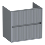 BRAUER Adore Wavy wastafelonderkast ondiep 60 2 softclose lades - greeploos - 1 sifon uitsparing - mat grijs SW1198668