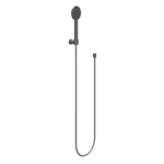 IVY Ensemble de douchette - rond - jet satiné - avec support mural réglable - flexible de douche 150 cm - modèle barre - 120 cm - Métal noir brossé PVD SW1031648