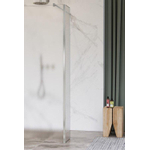 Fortifura Galeria zijwand - 40x200cm - mat - glas - 8mm - met hoekprofiel - PVD - geborsteld RVS SW925322